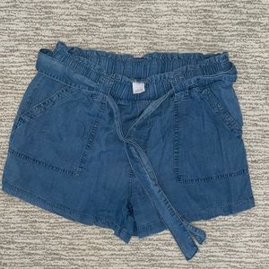 Time and Tru Paper Bag High Rise TT Tencel Pull On Removable Tie Waist Sz L